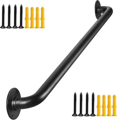 Miniatura 13 de Barandillas de mano para escaleras de montaje en pared de 12 pulgadas para interiores, pasamanos de tubo de metal de 1 pie, barandilla de seguridad