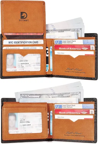 Miniatura 2 de Cartera de cuero genuino RFID para hombre