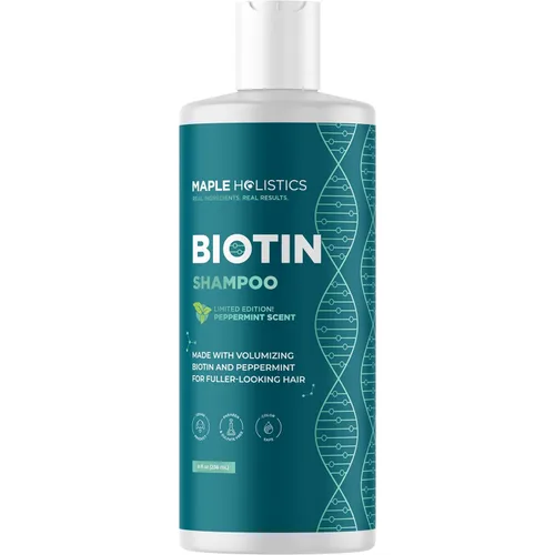 Miniatura 8 de Champú voluminizador de biotina para cabello fino - Champú para cabello fino con menta, argán y aceites esenciales para el cuidado del cabello