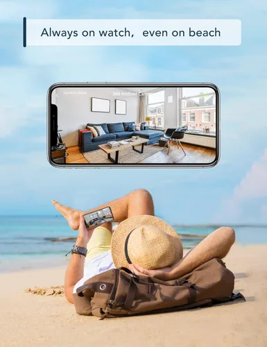 Miniatura 3 de GNCC Cámara de seguridad para interiores 2K, 2 paquetes de cámaras para cámaras Wi-Fi de seguridad para el hogar, detección de movimiento/sonido