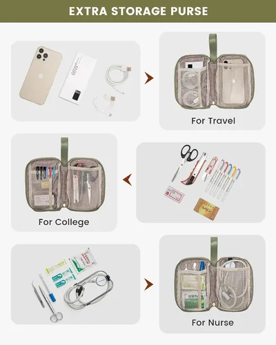 Miniatura 7 de LOVEVOOK Mochila para laptop para mujeres, mochila de trabajo convertible con bolso con puerto USB, Trabajo
