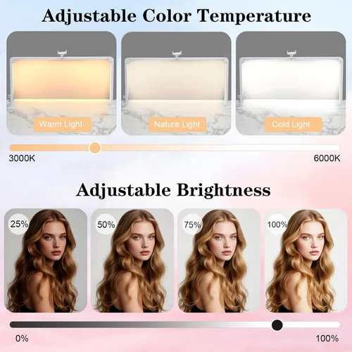 Miniatura 2 de Nail Tech - Lámpara para escritorio, luz de media luna grande de 34 pulgadas con soporte para teléfono, brillo de 48 W, luz de arco ajustable