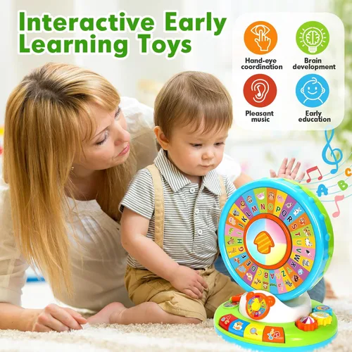 Miniatura 6 de Duchong - Juguete educativo para niños de 1, 2, 3 años, niños y niñas, zoológico de alfabeto que gira y canta con sonidos, juguetes educativos