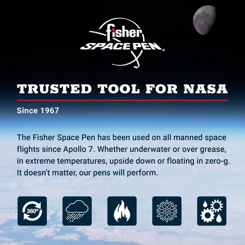 Miniatura 4 de Fisher Space Pen Pluma Espacial Original de Astronauta, Serie AG7, Esferográfica, Cromada, Tinta Negra, Clip de Bolsillo, Caja de Regalo Cromo