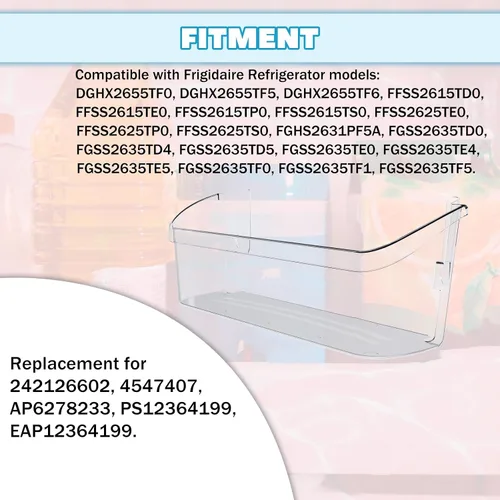 Miniatura 2 de Kojem 242126602 Estante de contenedor para puerta de refrigerador (inferior) compatible con refrigerador Frigidaire Electrolux AP6278233 FFSS2625TS0
