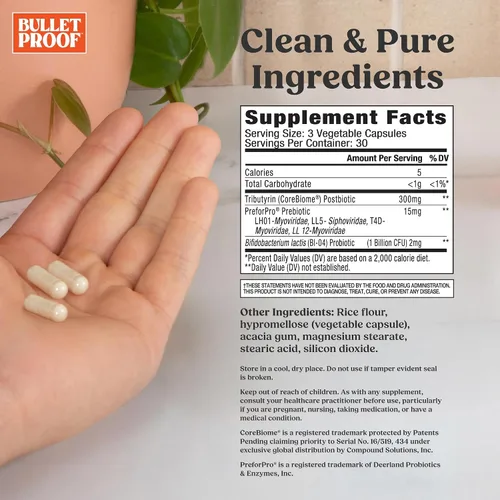 Miniatura 2 de Bulletproof Suplemento probiótico y posbiótico 3 en 1 Express para una salud intestinal sostenida, 90