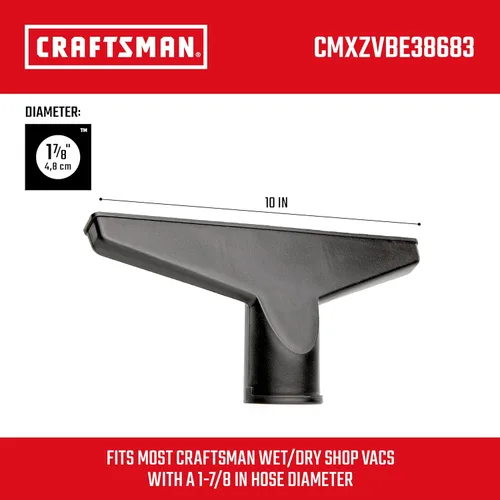 Miniatura 3 de CRAFTSMAN CMXZVBE38683 - Boquilla húmeda para aspiradora en seco y húmedo de 1-7/8 pulgadas, accesorio de aspiradora de grado industrial