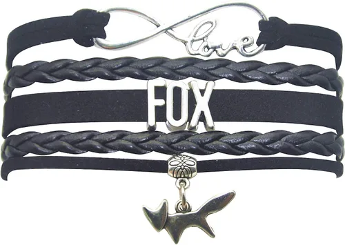 HHHbeauty Pulsera de piel con diseño de zorro, regalo de zorro infinito, para fiestas, celebraciones, amantes del zorro, regalos temáticos de zorro