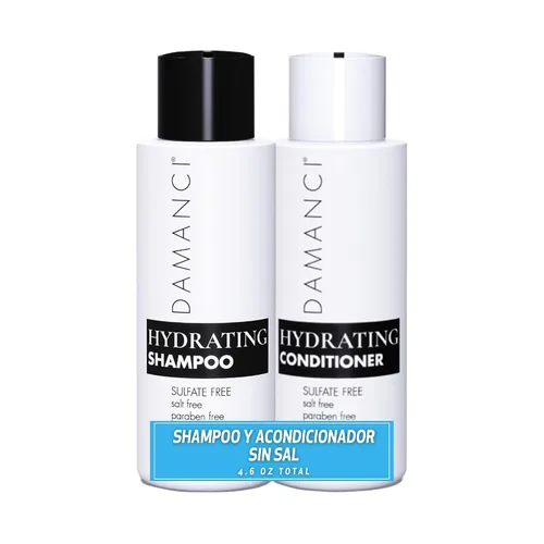 Miniatura 5 de Damanci Champú y acondicionador hidratante dúo, champú y acondicionador sin sulfato para cabello seco, con queratina y colágeno, sin parabenos ni