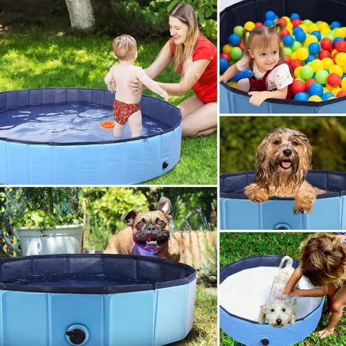 Miniatura 8 de Eooqi Piscina plegable para perros, bañera portátil para mascotas y piscina infantil, bañera plegable para cachorros, perros pequeños, medianos