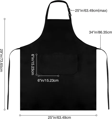 Miniatura 2 de Paquete de 2/10/20 delantales negros ajustables a granel con 2 bolsillos para clases de cocina, barbacoas, fiestas de arte y manualidades