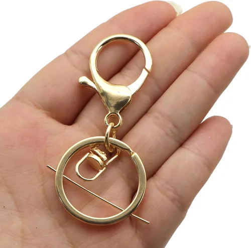 Miniatura 4 de 10 piezas de cierres giratorios de langosta con cadena de extensión, llavero de gancho para llavero para hacer joyas, encontrar llaveros