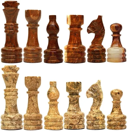 Miniatura 10 de Juego de Piezas de Ajedrez de Mármol Premium Hechas a Mano – Elegante Reemplazo de 32 Piezas para Tableros de Ajedrez de 12-15 Pulgadas con Caja