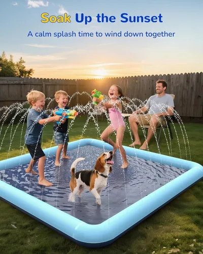 Miniatura 6 de VISTOP - Alfombrilla antideslizante para niños y perros, juguetes acuáticos de verano para piscinas de aspersión - Alfombrilla divertida para jugar
