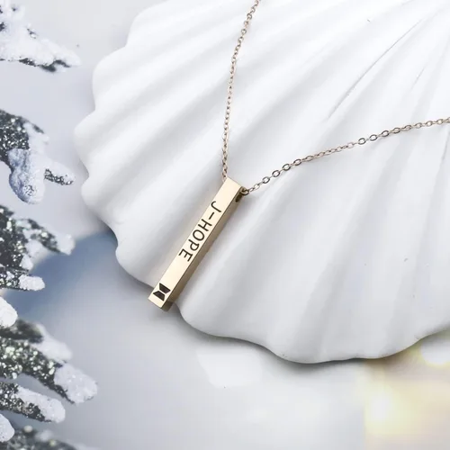 Miniatura 4 de ZWYQWN KPOP ARMY Collar de regalo para mujeres y niñas, RM JIM JK V JIMIN J-HOPE SUGA Collar de cumpleaños para mujeres, Metal, Acero inoxidable