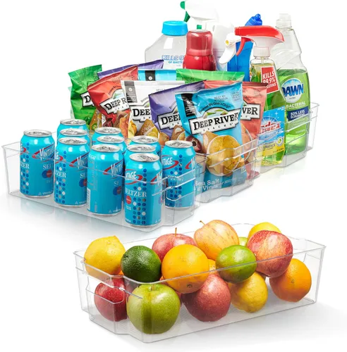 Cheer Collection Contenedores organizadores transparentes para refrigerador, sin BPA, para despensa, refrigerador, herramientas y gabinetes, 14.5