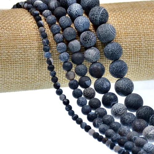 Miniatura 23 de AD Beads Hermosas cuentas sueltas redondas de piedras preciosas mate naturales de 0.157-0.472 in (0.315 in, 33 amazonita mate)
