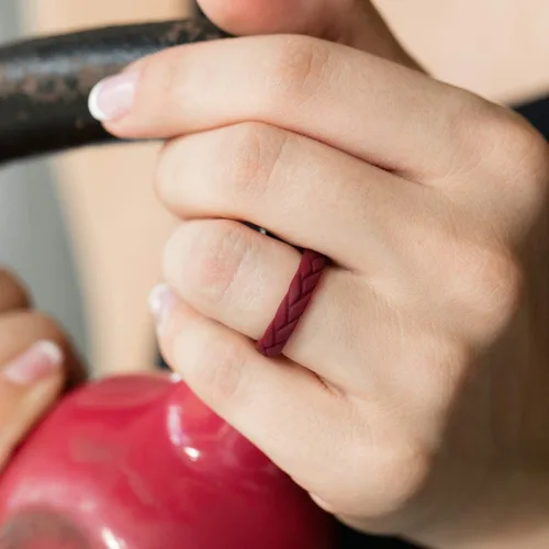 Miniatura 2 de ROQ - Anillos de boda de goma de silicona para mujer, anillo de boda de goma delgado, juego de joyería nupcial, anillos de aniversario, anillo