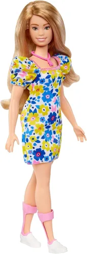 Muñeca Barbie Fashionistas #208 con Síndrome de Down Usando Vestido Floral, Creada en Asociación con la Sociedad Nacional del Síndrome de Down