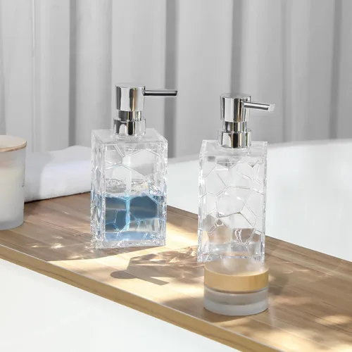 Miniatura 4 de Dispensador de Jabón de Manos, Botellas de Bomba Líquida de Acrílico Transparente Recargables Dispensador de Loción para Decoración de Baño Cocina