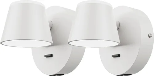 Miniatura 9 de URSOLA Aplique de pared LED con interruptor de encendido/apagado, puerto de carga USB, 110 voltios, lámpara de pared cableada con cable de 350
