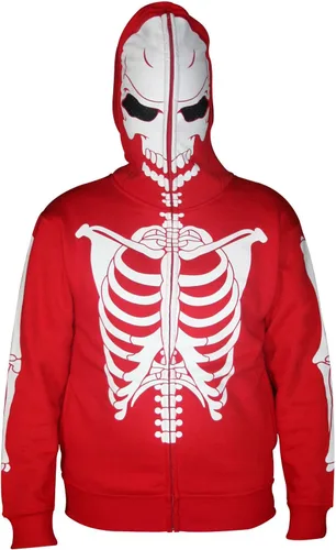 Skylinewears Sudadera con capucha para hombre, diseño de calavera de esqueleto, disfraz de Halloween