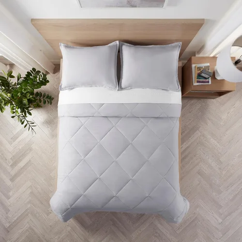 Miniatura 3 de Serta Juego de edredón reversible de 2 piezas con fundas de almohada para todas las estaciones, tamaño individual/individual XL, microchip