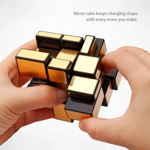Miniatura 3 de D-FantiX Shengshou - Cubo de espejo de 3 x 3 pulgadas, cubo de velocidad, bloques de espejo dorado, cubo de 3 x 3 x 3 pulgadas, diferentes formas
