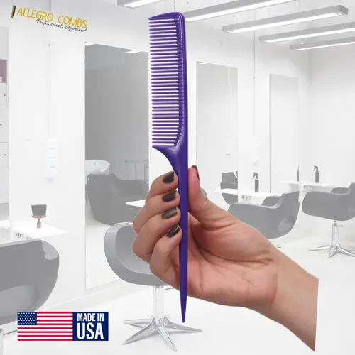 Miniatura 2 de Allegro Combs Peines de cola de rata XL 61 XL, peine de dientes anchos, desenredante, pelo grueso, peinetas de separación de espalda gruesa, peines