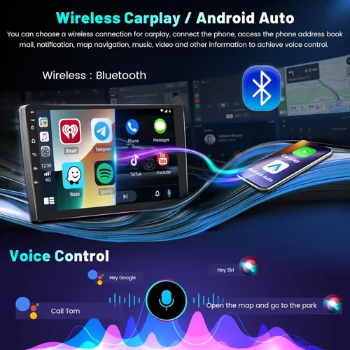 Miniatura 3 de 4+64G para Honda Pilot 2006 2007 2008 Carplay inalámbrico Android 15 estéreo de coche, 9 pulgadas IPS 1280 * 720 pantalla táctil Radio Android Auto
