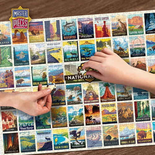 Miniatura 2 de MasterPieces National Parks Maps - Rompecabezas de 1000 piezas para adultos, familia o jóvenes - Parques Nacionales de Estados Unidos por Anderson
