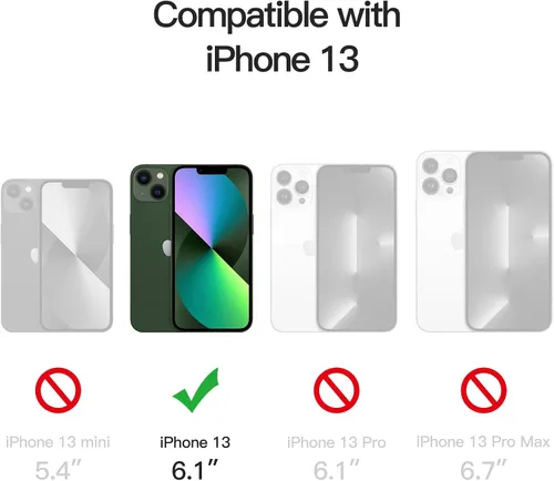 Miniatura 2 de JETech Funda magnética para iPhone 13 de 6.1 pulgadas, compatible con carga inalámbrica MagSafe, a prueba de golpes, parte trasera transparente