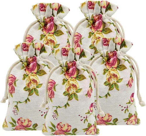 Miniatura 8 de 20 bolsas de arpillera con cordón, bolsas de regalo de boda de 3.9 x 5.3 pulgadas, joyas, fiestas de cumpleaños, baby shower, artes y manualidades