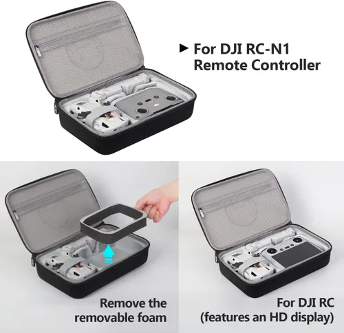 Miniatura 2 de JSVER Estuche de transporte para DJI Mini 3 Pro/Mini 3 - Estuche de almacenamiento de viaje de carcasa dura con control remoto RC/RC-N1 y accesorios