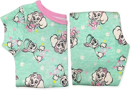 Miniatura 4 de Paw Patrol Skye, Marshall, Chase and Rubble - Conjunto de pijama con corazones en blanco y negro