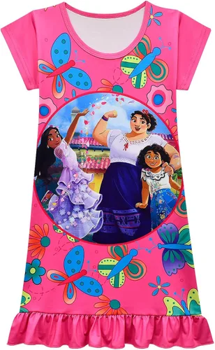AOVCLKID Little Girls Princess Dress Girls Cartoon Printed Casual Dress