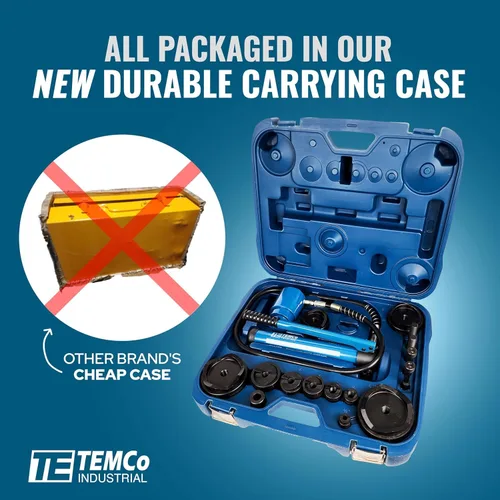 Miniatura 4 de TEMCo TH0037 - Juego de herramientas de 4 pulgadas con perforador hidráulico para conducto eléctrico, kit de herramientas KO