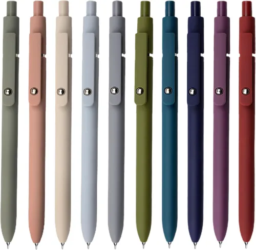 YOXMJDB Bolígrafos de gel, 10 piezas de 0.5 mm de punta fina, bolígrafos de escritura suave de alta gama, bolígrafos de tinta negra para diario,