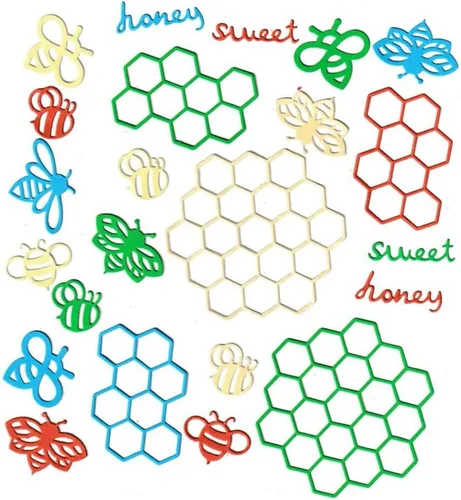 Miniatura 5 de 2 troqueles de corte de panal, 5 piezas de troqueles de animales de abeja de miel, plantillas de metal en relieve para tarjetas de álbumes