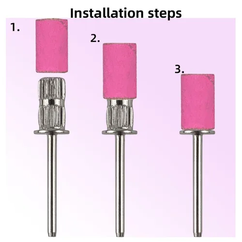 Miniatura 4 de 100 piezas (grano 180 rosas) bandas de lijado de uñas con 0.31 pulgadas de diámetro, brocas de uñas de grano fino extremo para lijar, brocas