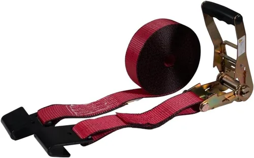 Miniatura 13 de Mytee Products Correas de amarre de trinquete con ganchos planos, 2 pulgadas x 20 pies amarillos 10,000 libras de resistencia a la rotura