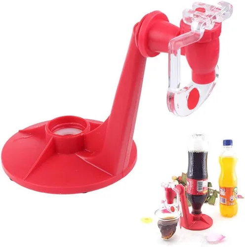 Miniatura 3 de Dispensador de grifo para botellas, dispensador de soda, botella de coque al revés, máquina dispensadora de agua potable, color rojo