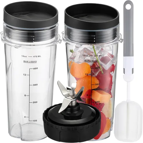 Miniatura 10 de Vasos de repuesto para licuadora Ninja BL660 profesional compacta licuadora y procesamiento de alimentos, piezas de repuesto de vaso de licuadora