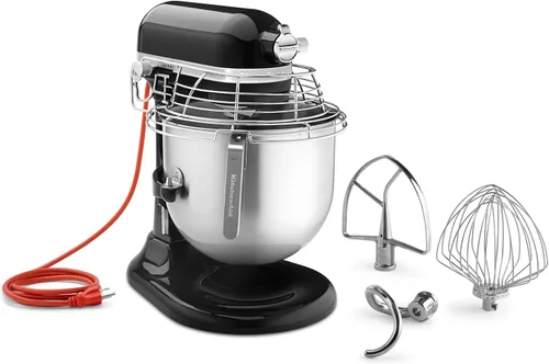 Miniatura 2 de KitchenAid Serie Comercial 8 Cuartos Mezclador de Pie con Soporte de Tazón y Protector de Acero Inoxidable - KSMC895 Negro ónice