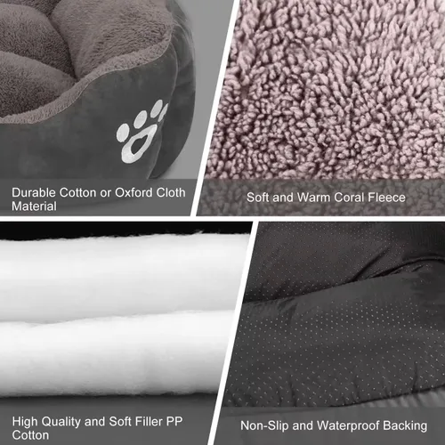 Miniatura 3 de SIAM'S Cama para perros y gatos, colchón para pequeño, mediano y grande, lavable, parte inferior antideslizante, diseño cómodo y duradero, cama Negro