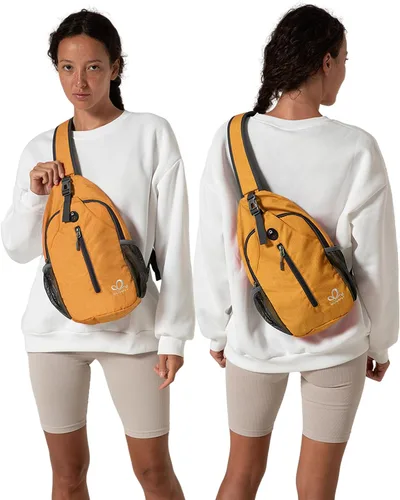 Miniatura 68 de WATERFLY Bolsa pequeña de senderismo: mochila cruzada para el pecho, mochila para hombres y mujeres con correa de hombro agradable a la piel
