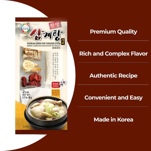 Miniatura 5 de Surasang Samgyetang - Ingredientes de sopa de pollo con ginseng coreano, kit de sopa coreana, mezcla de hierbas para alimentos saludables, hecho