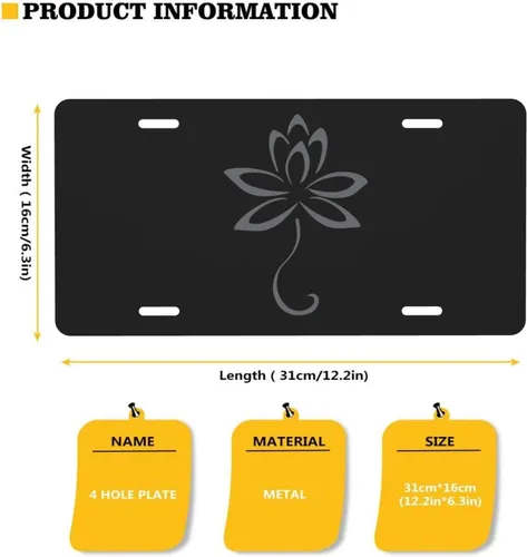 Miniatura 4 de Placa de matrícula decorativa de Lotus para automóvil, etiqueta de tocador, placa de metal para automóvil, placa de aluminio novedosa para hombres