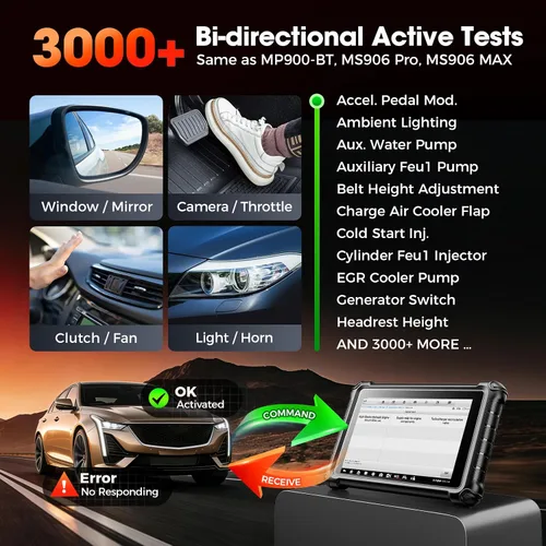 Miniatura 4 de Autel MaxiCheck MX900 Escáner bidireccional, herramienta de escaneo OBD2 2026 hasta MaxiCOM MK808S MX808S MK808BT Pro, versión estadounidense
