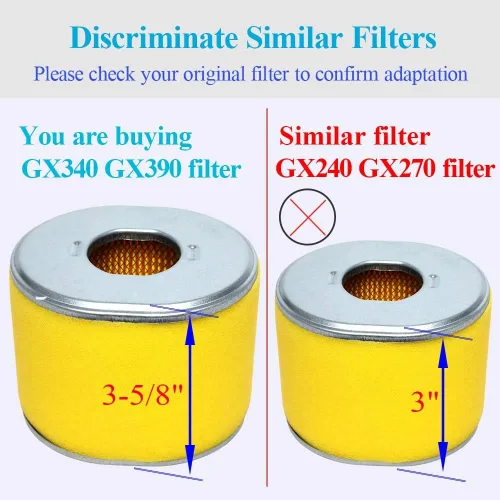Miniatura 6 de HOODELL Filtro de aire profesional GX390, compatible con Honda GX340 GX 390 11HP 13HP motor 17210-ZE3-505 17210-ZE3-010 Filtro de aire